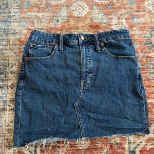 Madewell Rigid Denim A Line Raw Hem Mini Skirt Women's Size 30